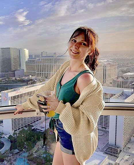 Cardigan Sweaters for Women 100% Cotton Button-Down Oversized Knit Outerwear Fall Tops for Women 2026