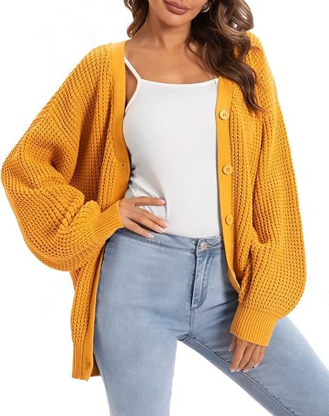 Cardigan Sweaters for Women 100% Cotton Button-Down Oversized Knit Outerwear Fall Tops for Women 2026
