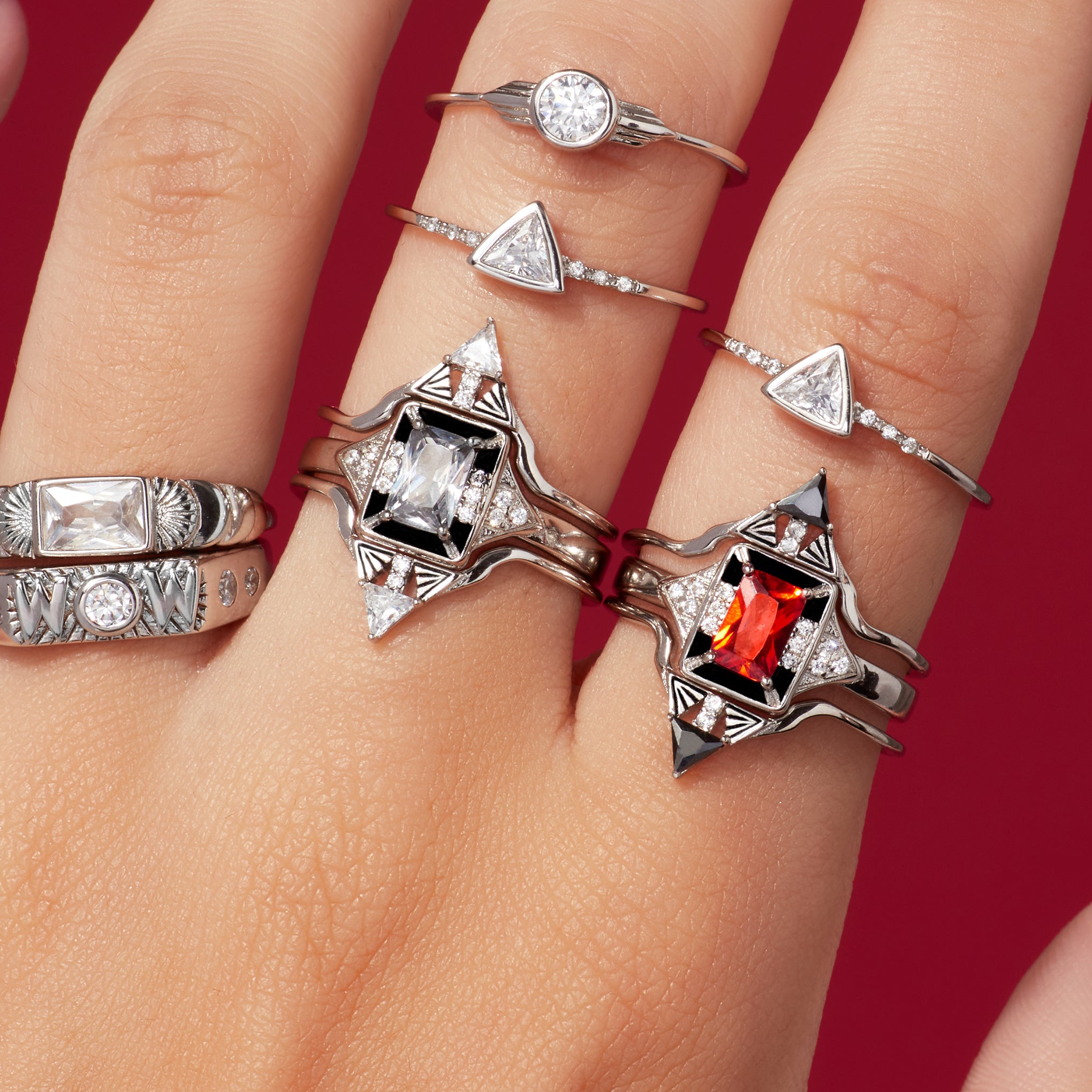Castle Ring Set - Garnet-Chifina
