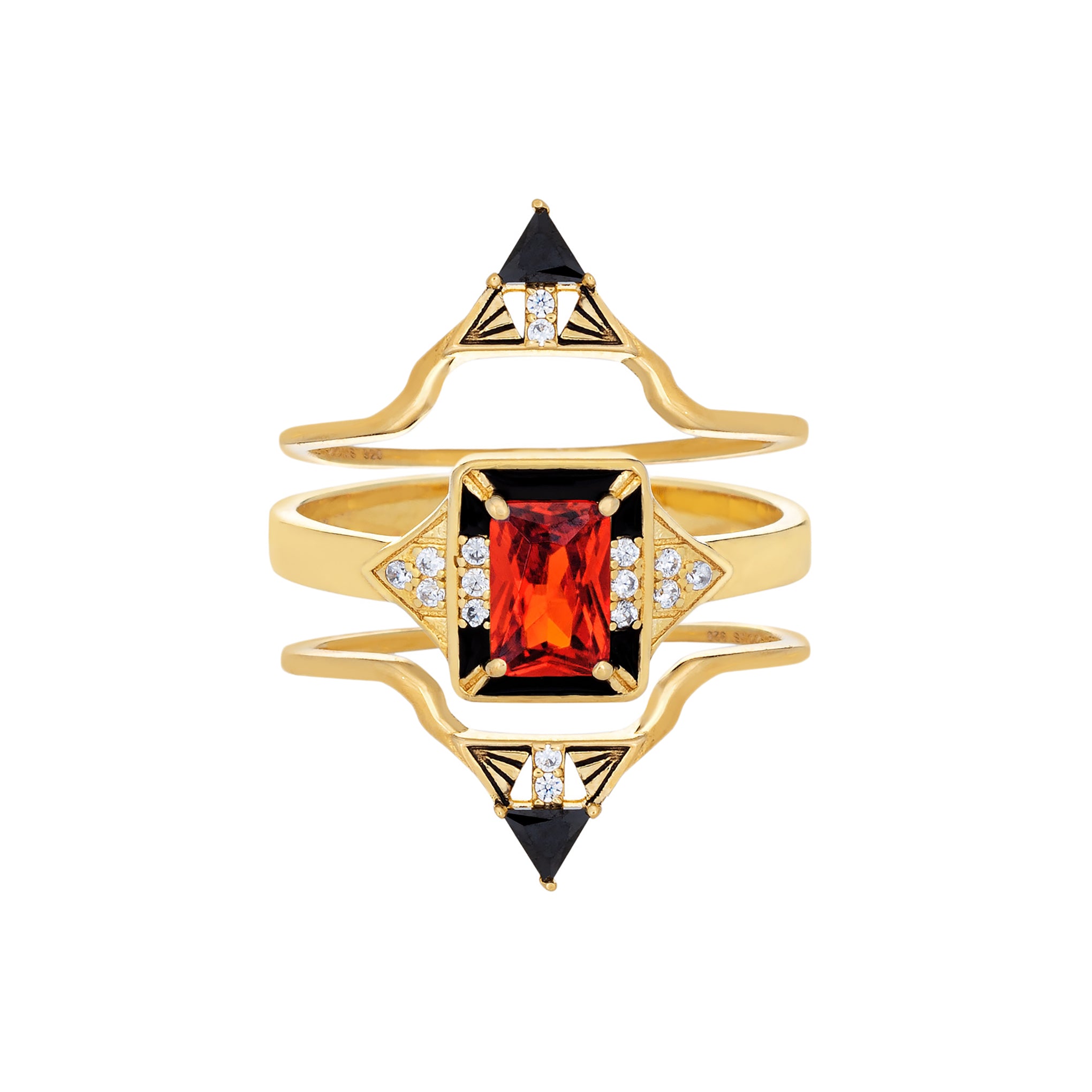 Castle Ring Set - Garnet-Chifina