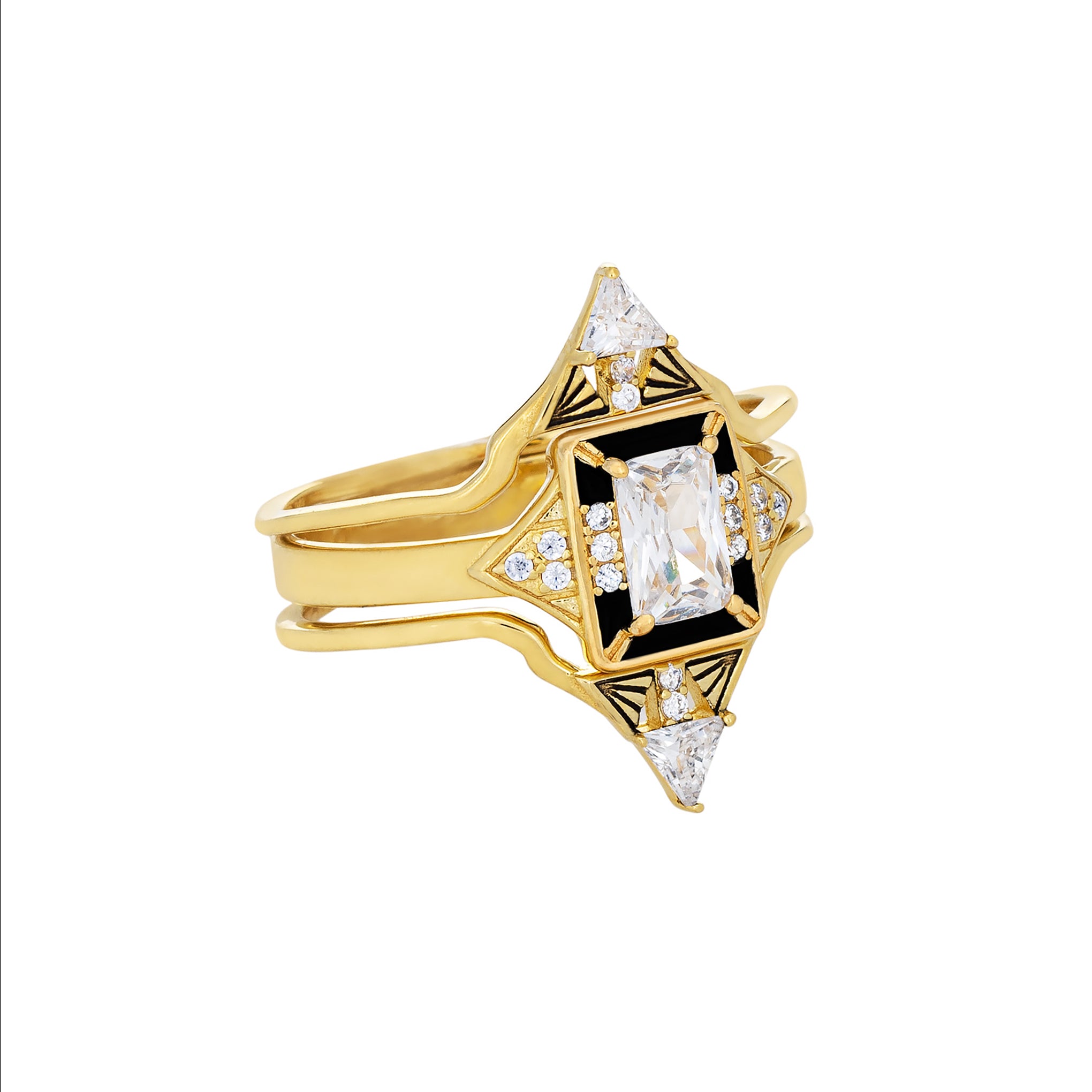 Castle Ring Set - White-Chifina