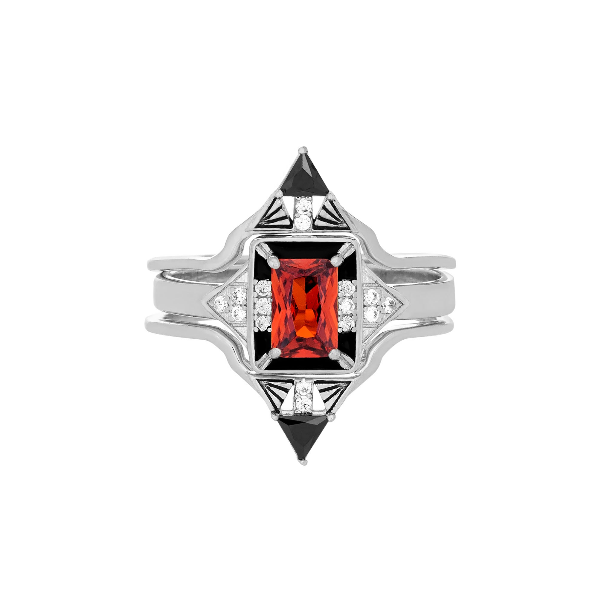 Castle Ring Set - Garnet-Chifina