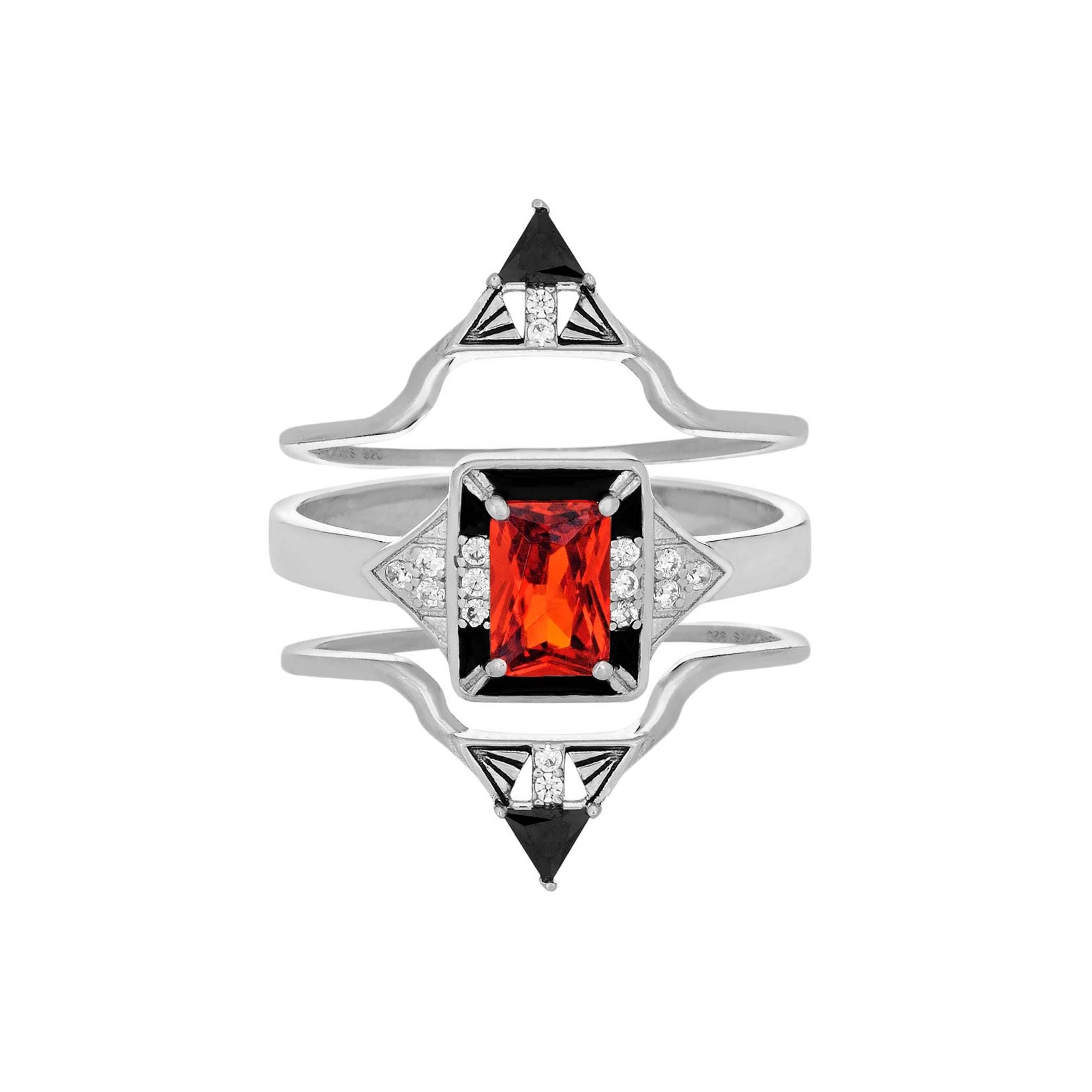 Castle Ring Set - Garnet-Chifina