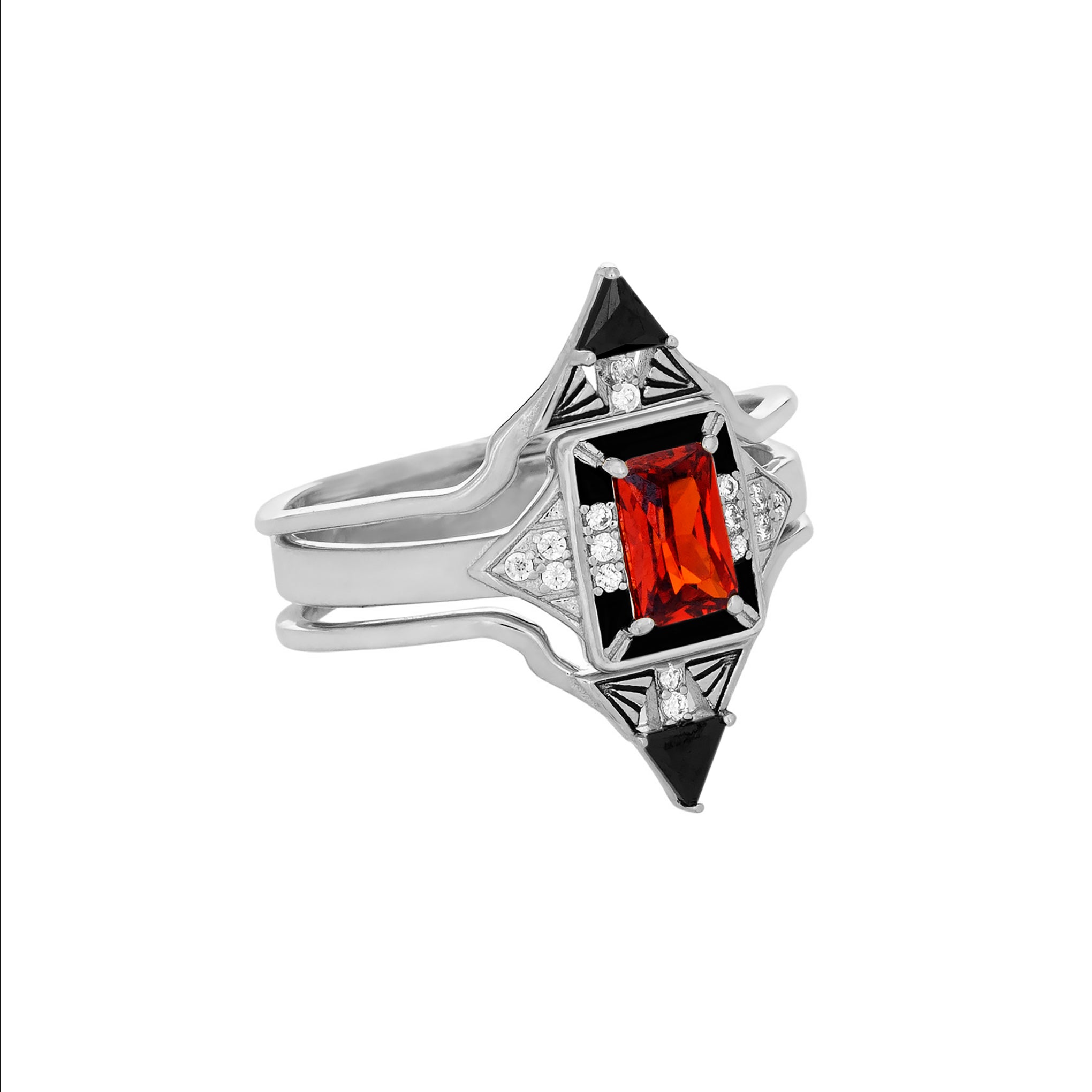 Castle Ring Set - Garnet-Chifina