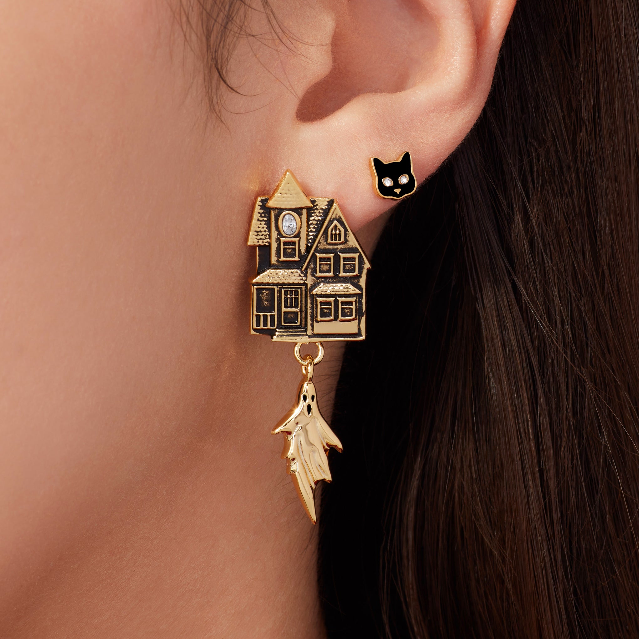 Haunted House Earrings-Chifina