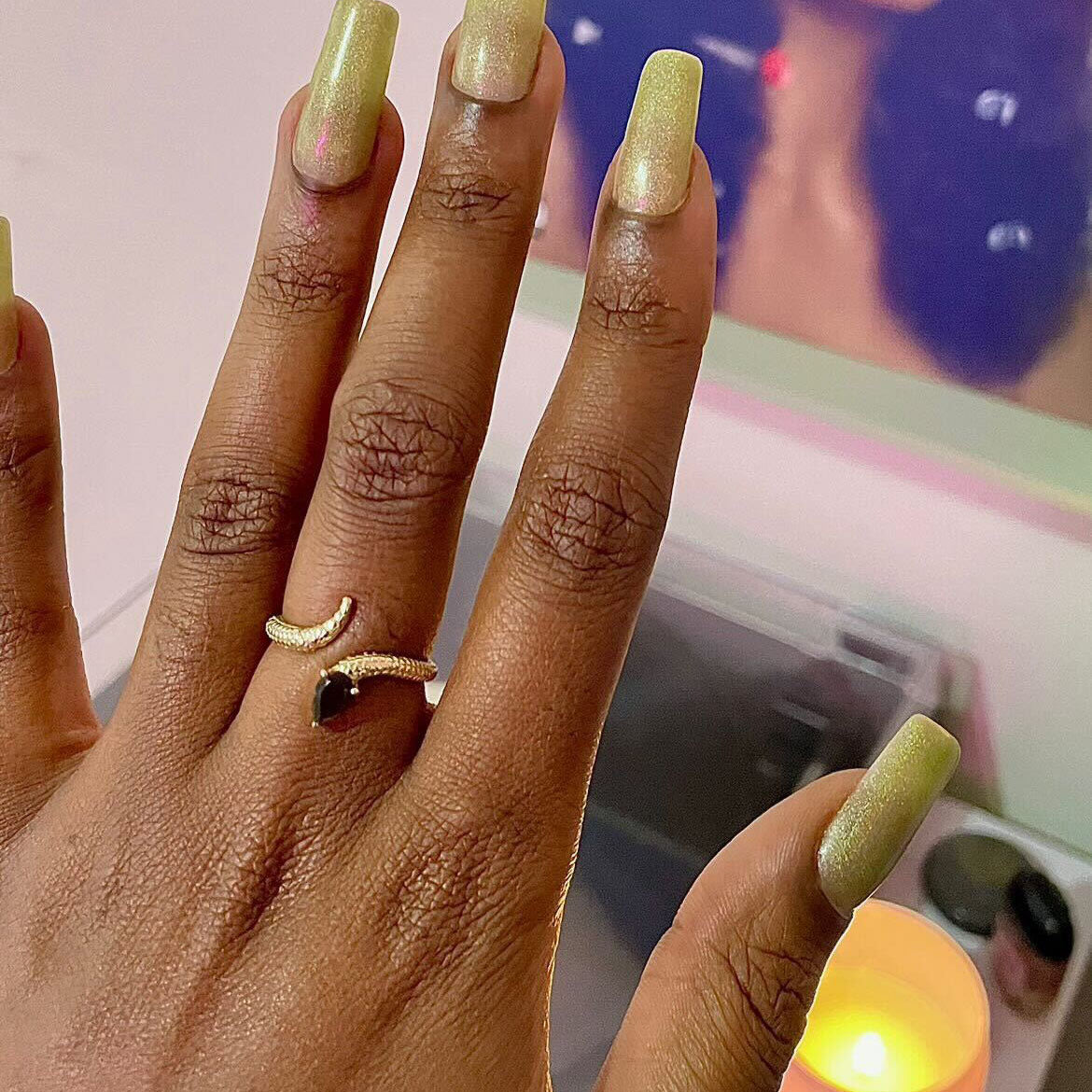 Solid Gold Smoky Quartz Snake Ring for Transformation-Koogrl