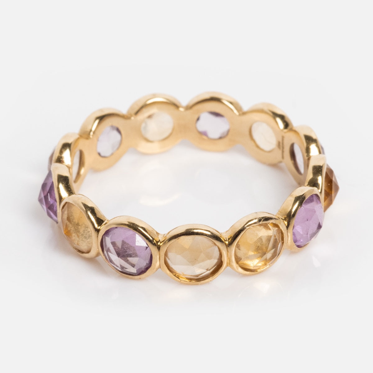 Solid Gold Sunrise Citrine and Alexandrite Band-Koogrl