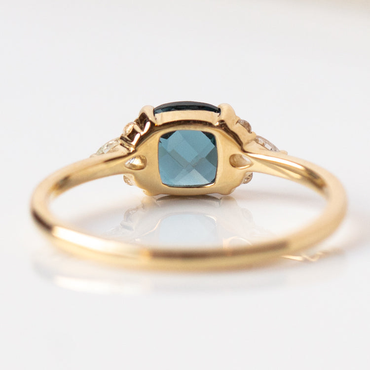 14k Blue Topaz and White Sapphire Ring-Koogrl