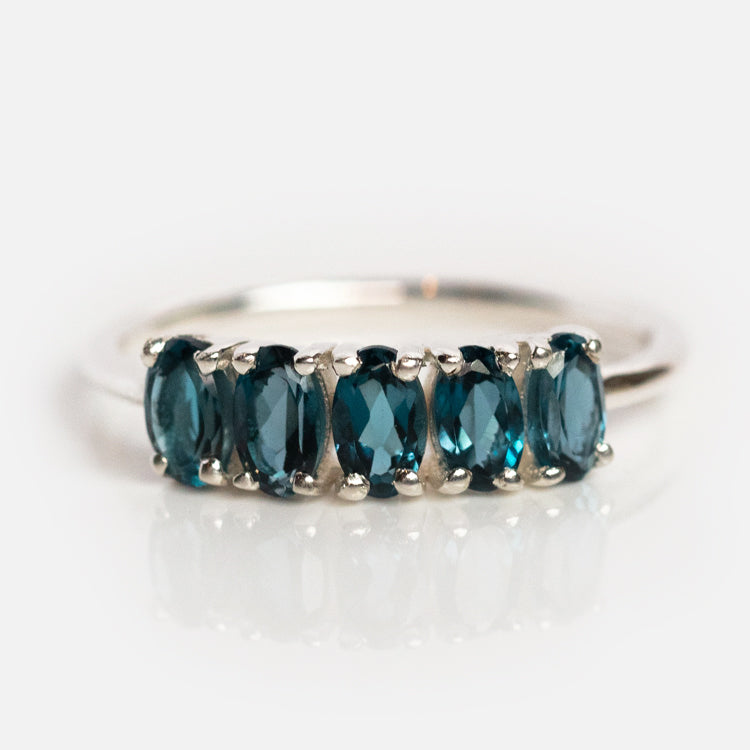 London Blue Topaz Galaxy Ring in Silver-Koogrl