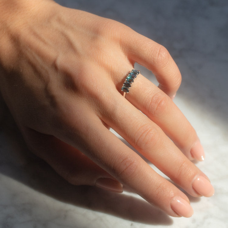 London Blue Topaz Galaxy Ring in Silver-Koogrl