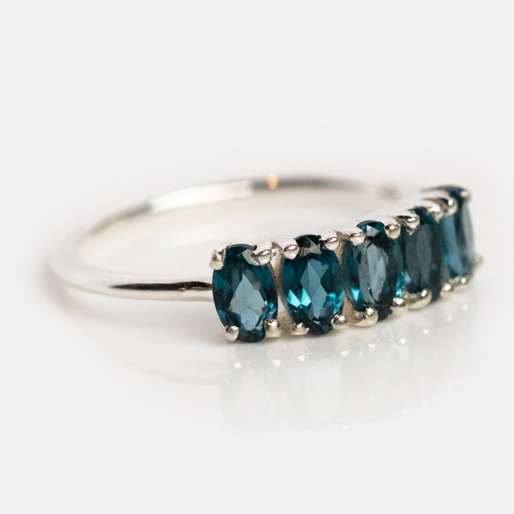 London Blue Topaz Galaxy Ring in Silver-Koogrl