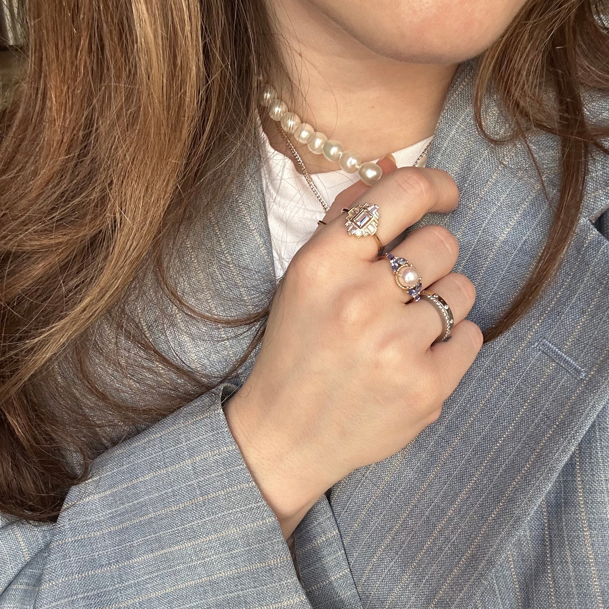 14k Vintage Inspired Art Deco Shield Ring-Koogrl