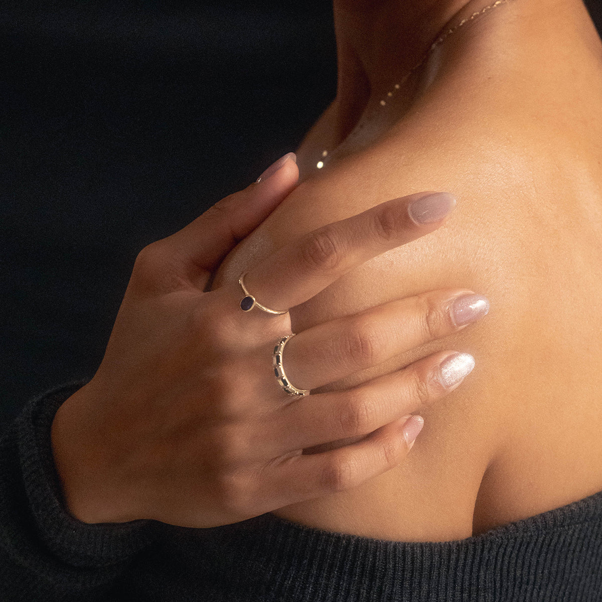 Solid Gold Black and White Checkerboard Band-Koogrl