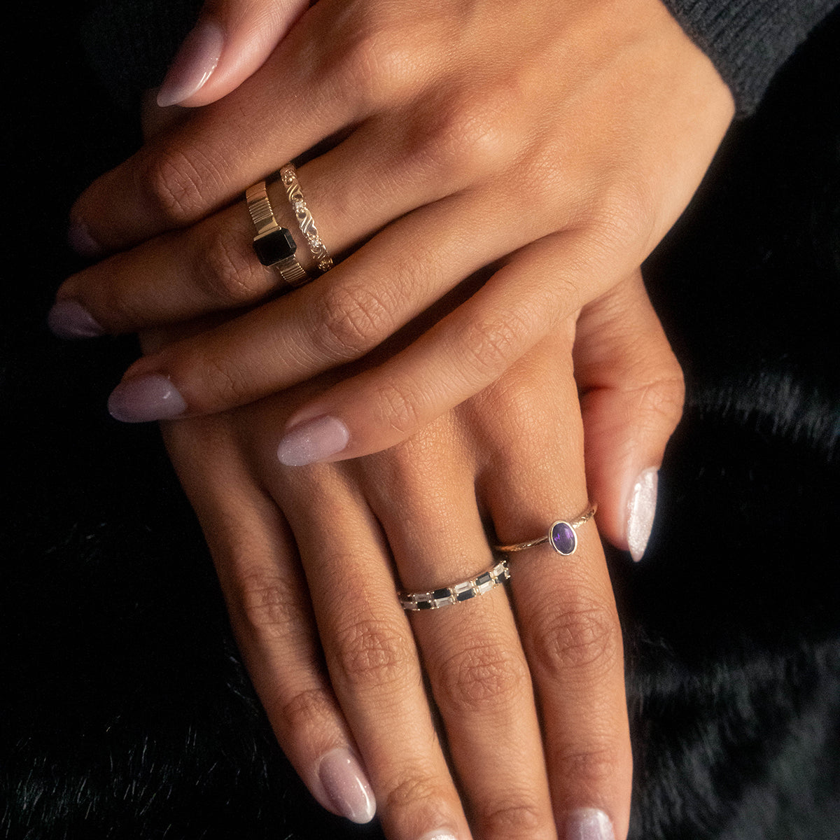 Solid Gold Black and White Checkerboard Band-Koogrl