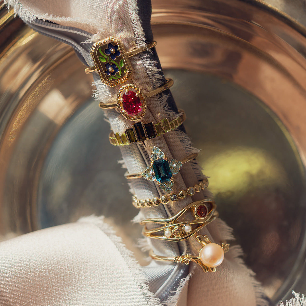 10k Lucky In Red Ruby Halo Ring-Koogrl