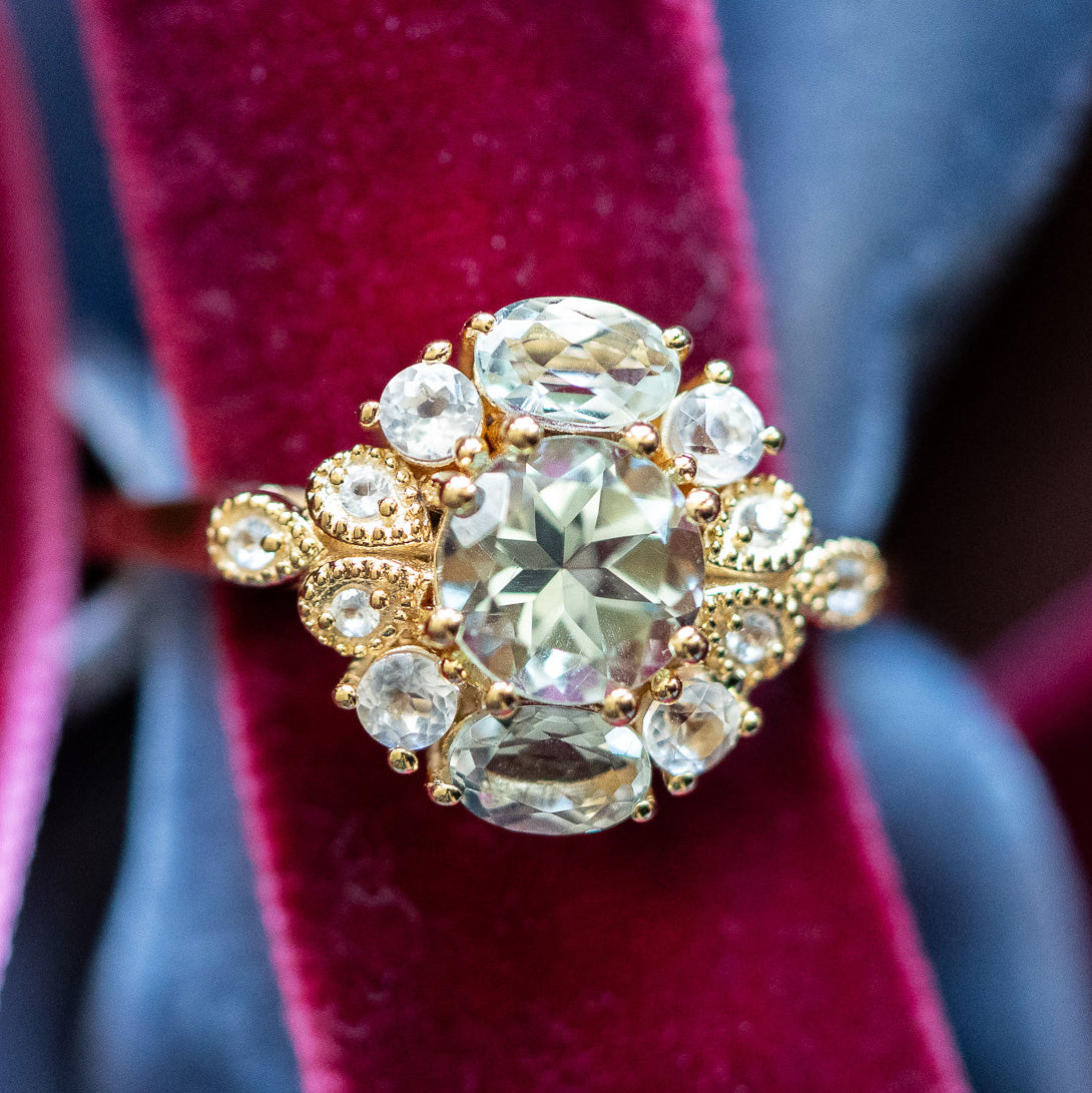 Royal Gardens Green Amethyst Cocktail Ring Last Chance Sizes-Koogrl