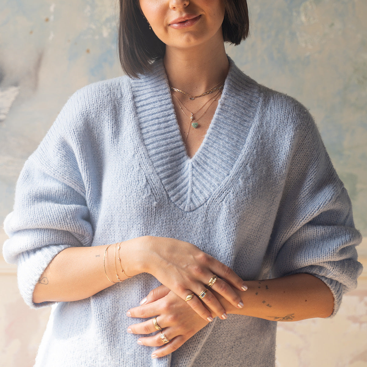 Solid Gold Aurora Angel Aura Quartz and Blue Topaz Ring-Koogrl