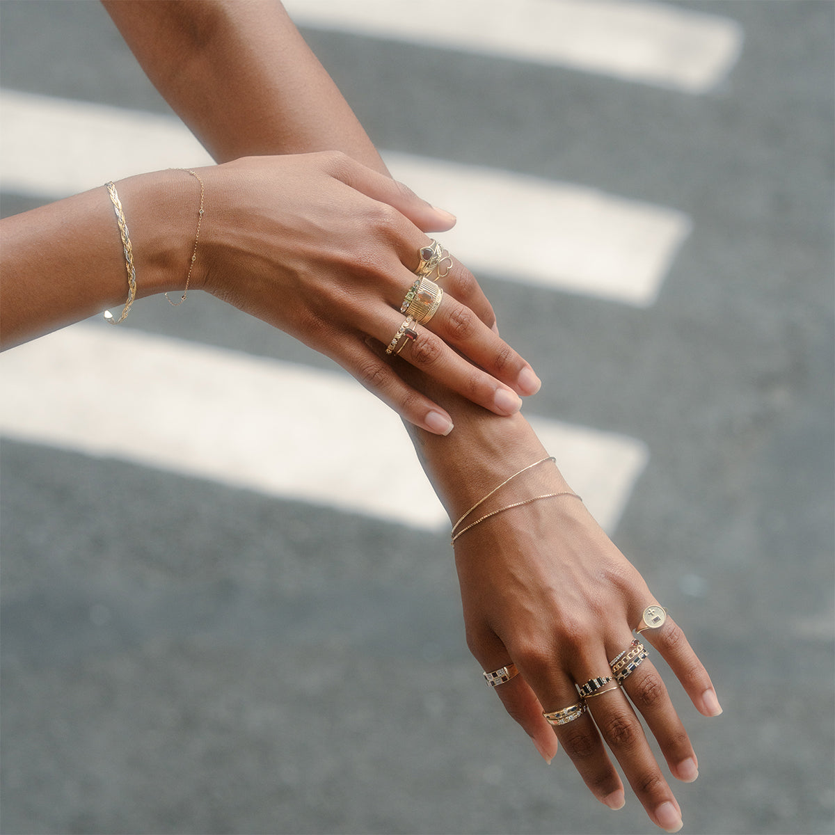 Solid Gold Black Agate Crown Ring-Koogrl