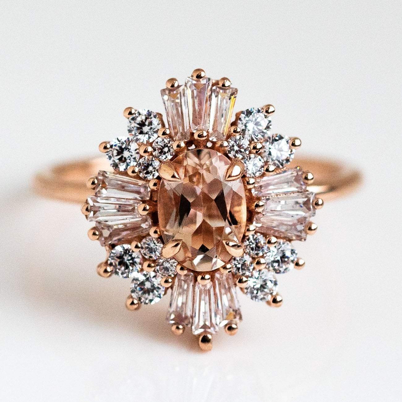 14K Rose Gold Victoria Vintage Cluster Ring-Koogrl