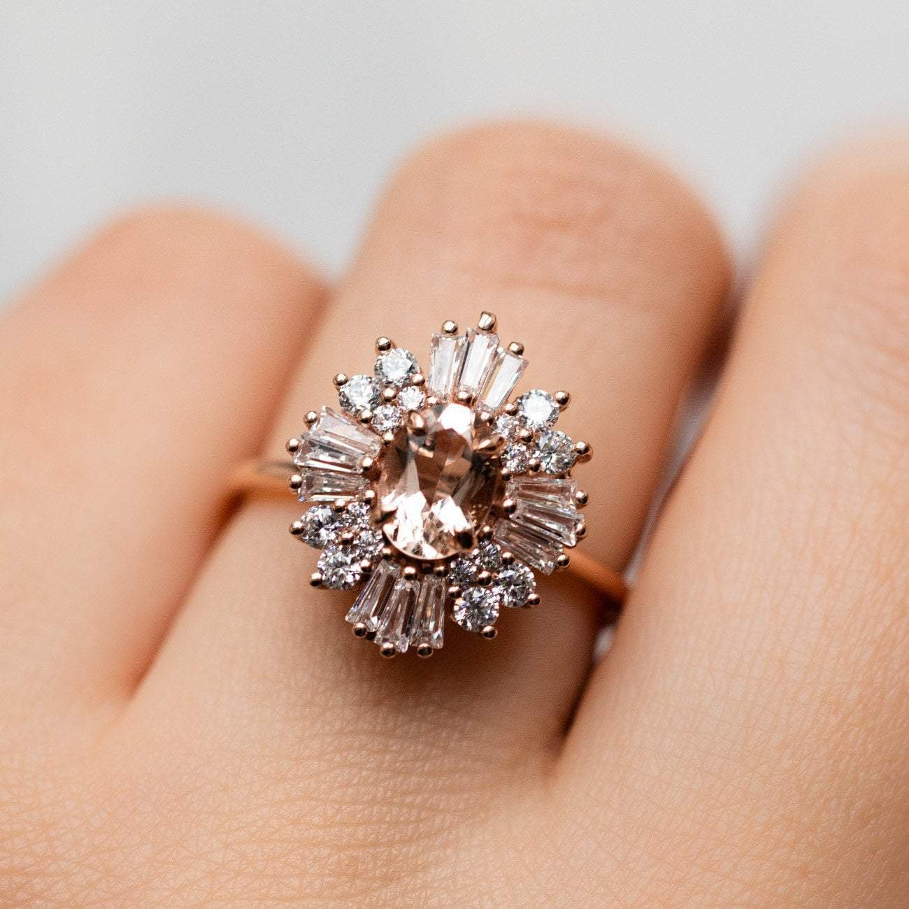 14K Rose Gold Victoria Vintage Cluster Ring-Koogrl