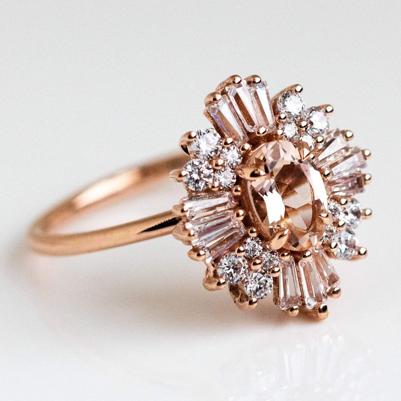 14K Rose Gold Victoria Vintage Cluster Ring-Koogrl