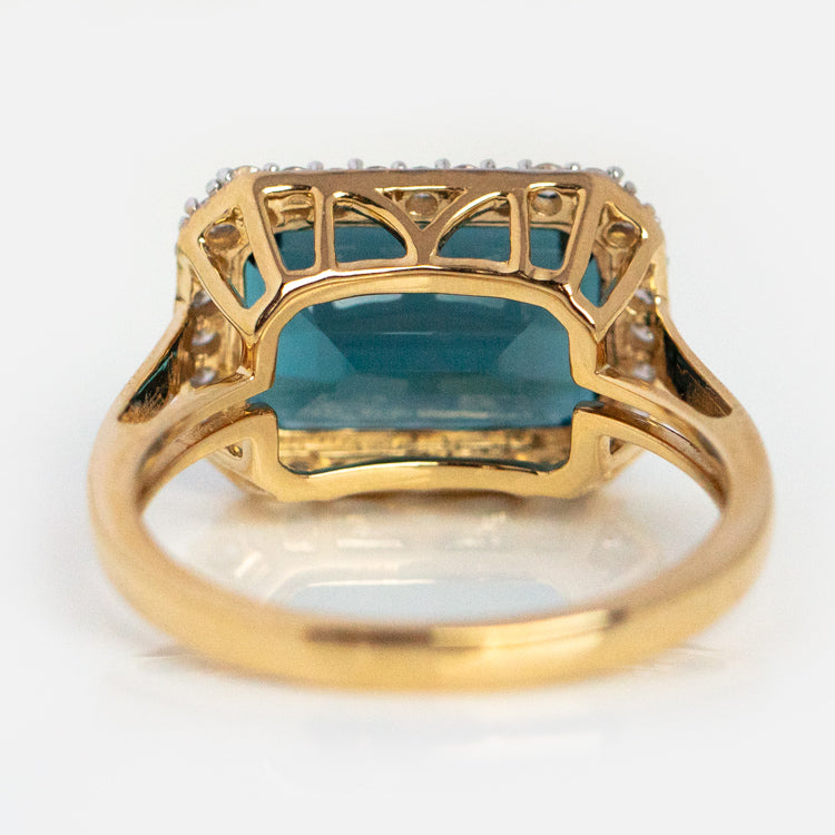 14k Solid Gold Diamond East West Baguette Ring-Koogrl