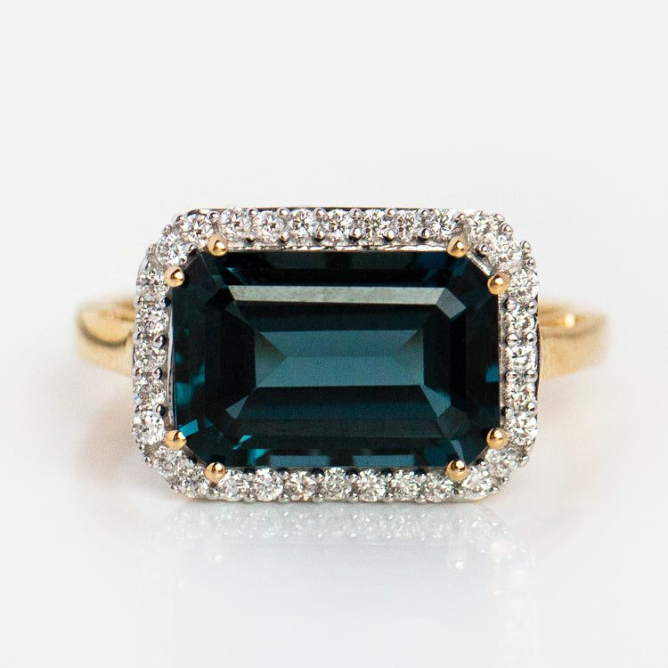 14k Solid Gold Diamond East West Baguette Ring-Koogrl