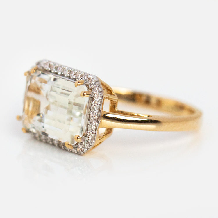14k Solid Gold Diamond East West Baguette Ring-Koogrl