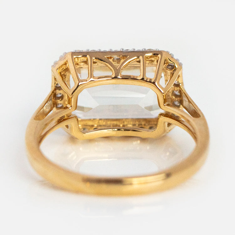 14k Solid Gold Diamond East West Baguette Ring-Koogrl