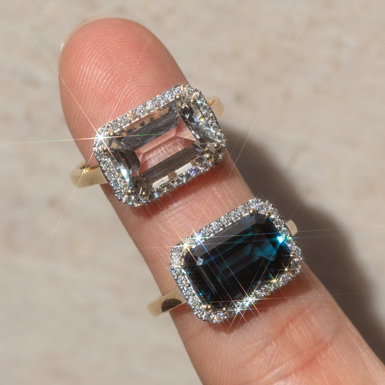 14k Solid Gold Diamond East West Baguette Ring-Koogrl