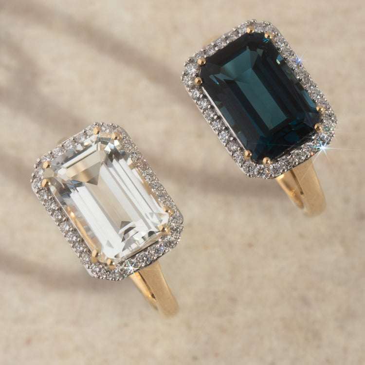 14k Solid Gold Diamond East West Baguette Ring-Koogrl