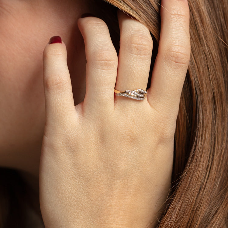 14k Solid Gold Josephine Diamond Crown Ring-Koogrl