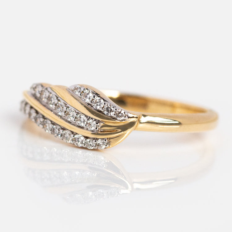 14k Solid Gold Josephine Diamond Crown Ring-Koogrl