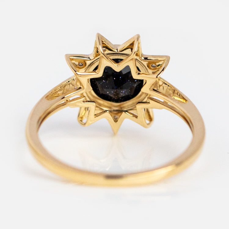 Solid Gold Starburst Ring for Inspiration-Koogrl