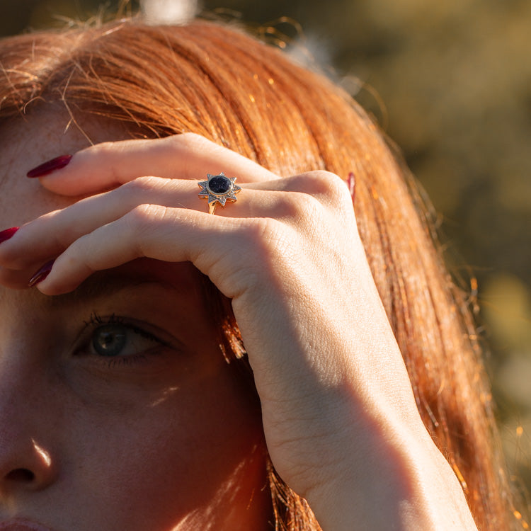 Solid Gold Starburst Ring for Inspiration-Koogrl