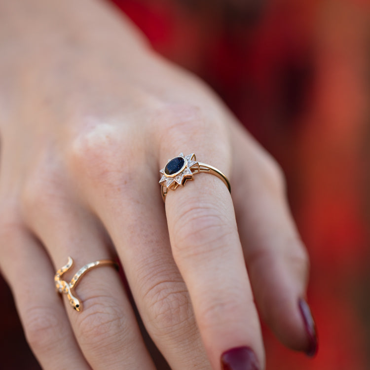 Solid Gold Starburst Ring for Inspiration-Koogrl