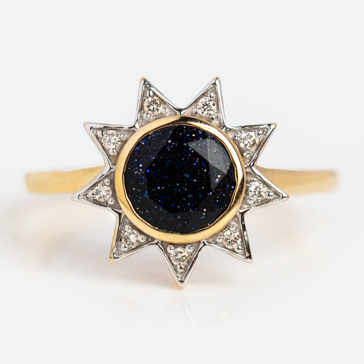 Solid Gold Starburst Ring for Inspiration-Koogrl