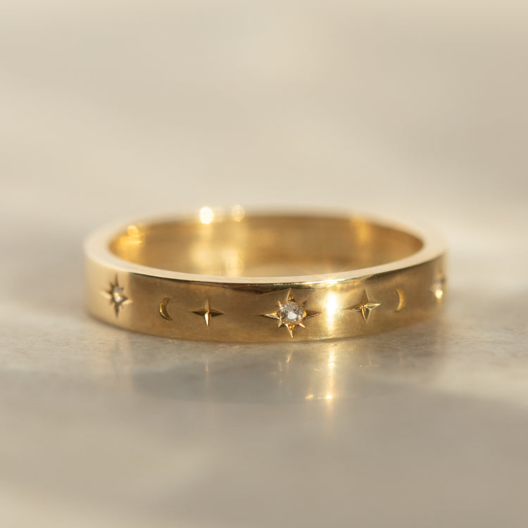 Solid Gold Night Sky Bold Band-Koogrl