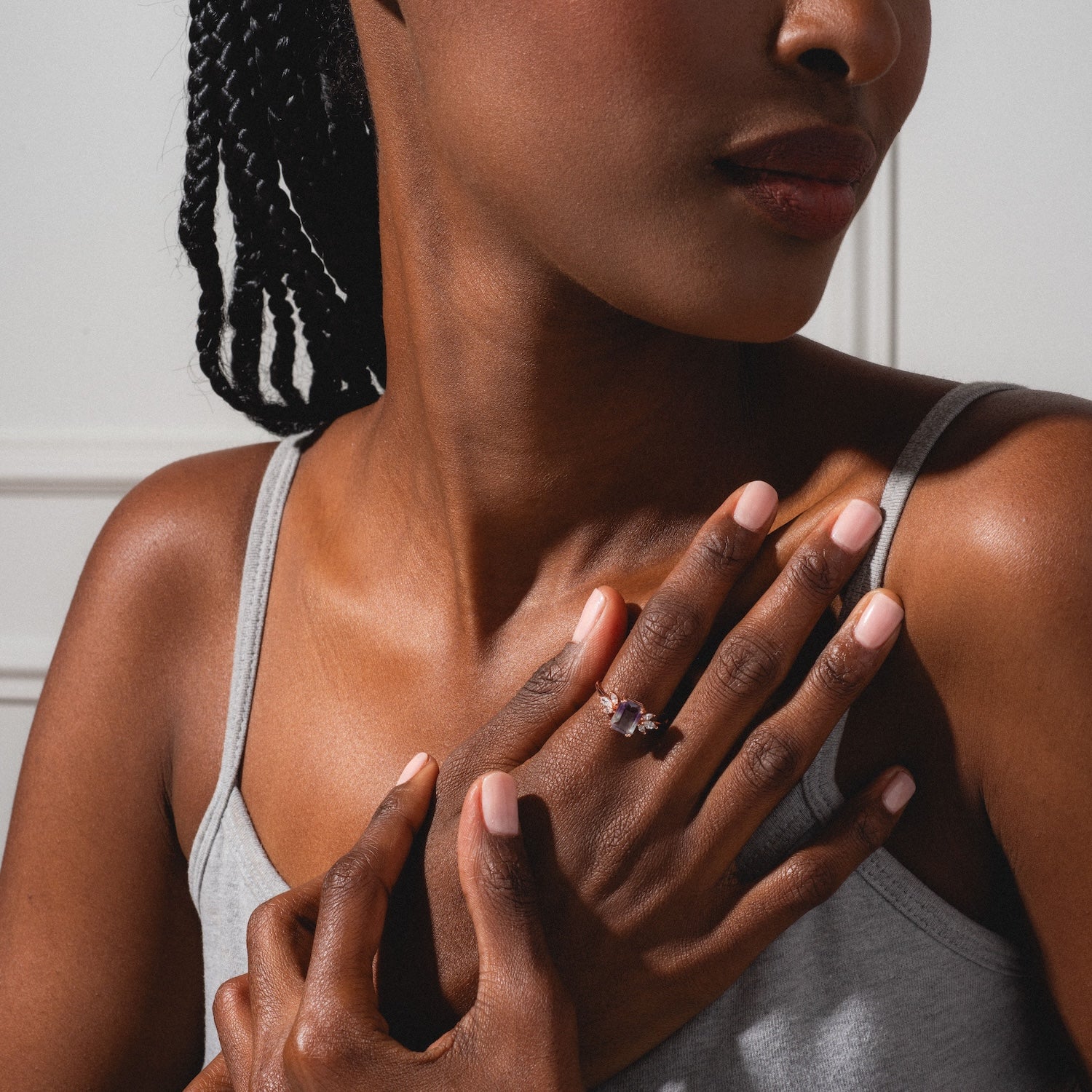 Rose Gold Fluorite Topaz Hazy Dream Ring Last Chance Sizes-Koogrl