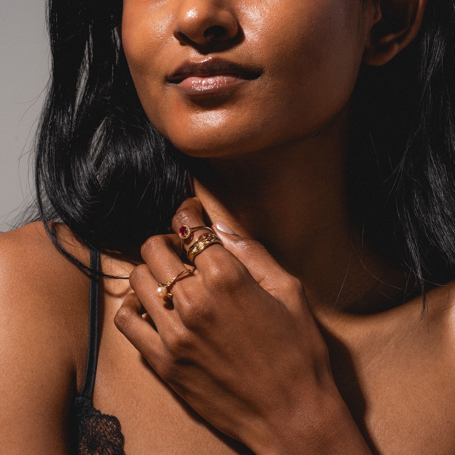 10k Lucky In Red Ruby Halo Ring-Koogrl