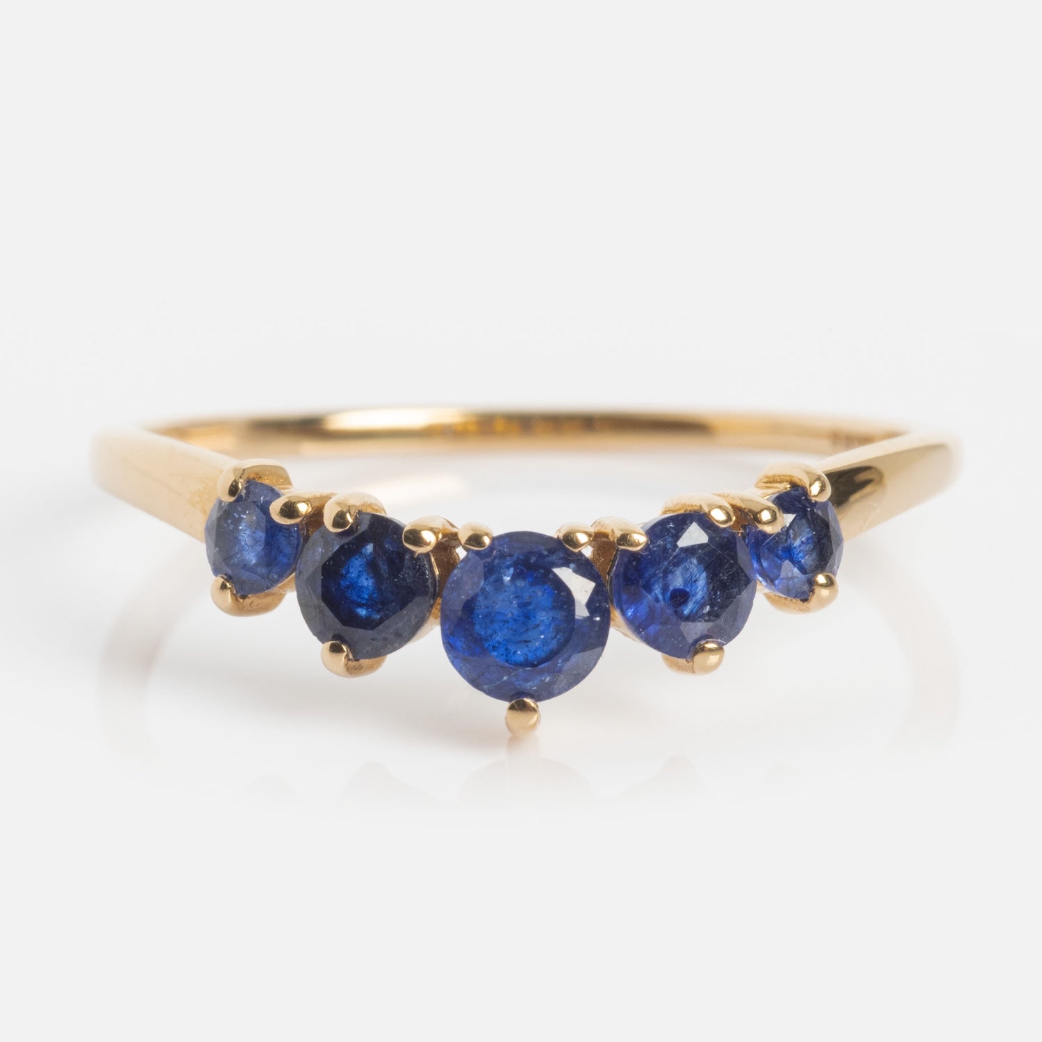 14k Blue Sapphire Arc Nesting Ring-Koogrl