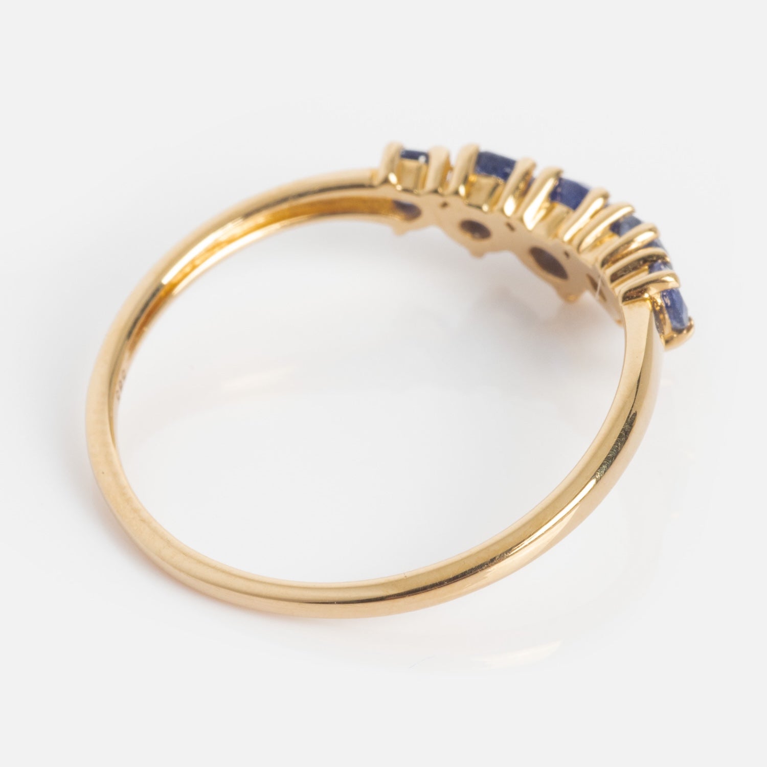 14k Blue Sapphire Arc Nesting Ring-Koogrl