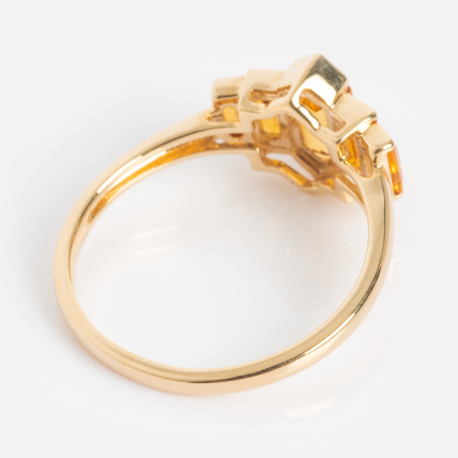 14k Graduated Citrine Deco Ring-Koogrl