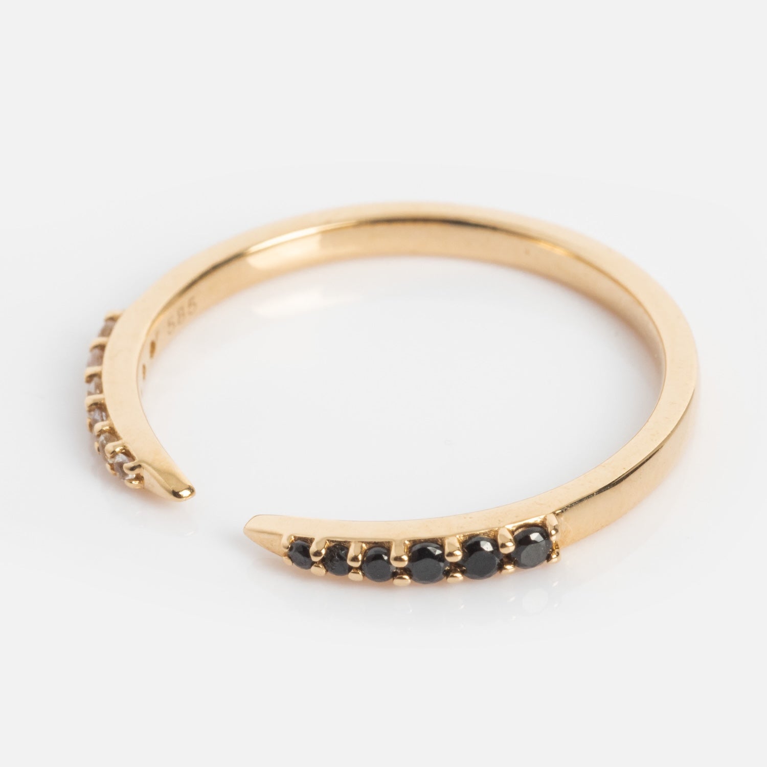 14k Black and White Open Front Nesting Band-Koogrl