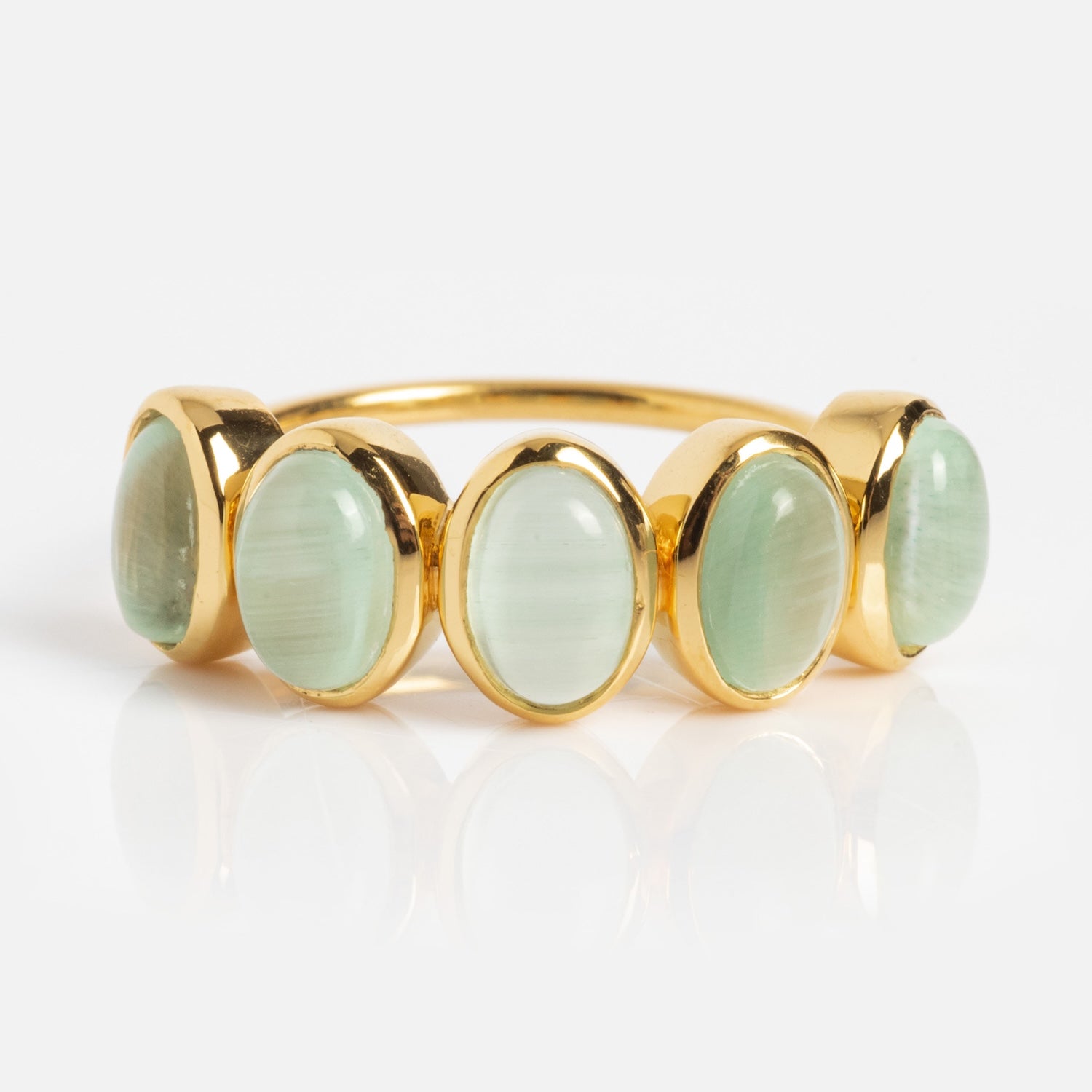 Sky Blue Cats Eye Flow Ring-Koogrl