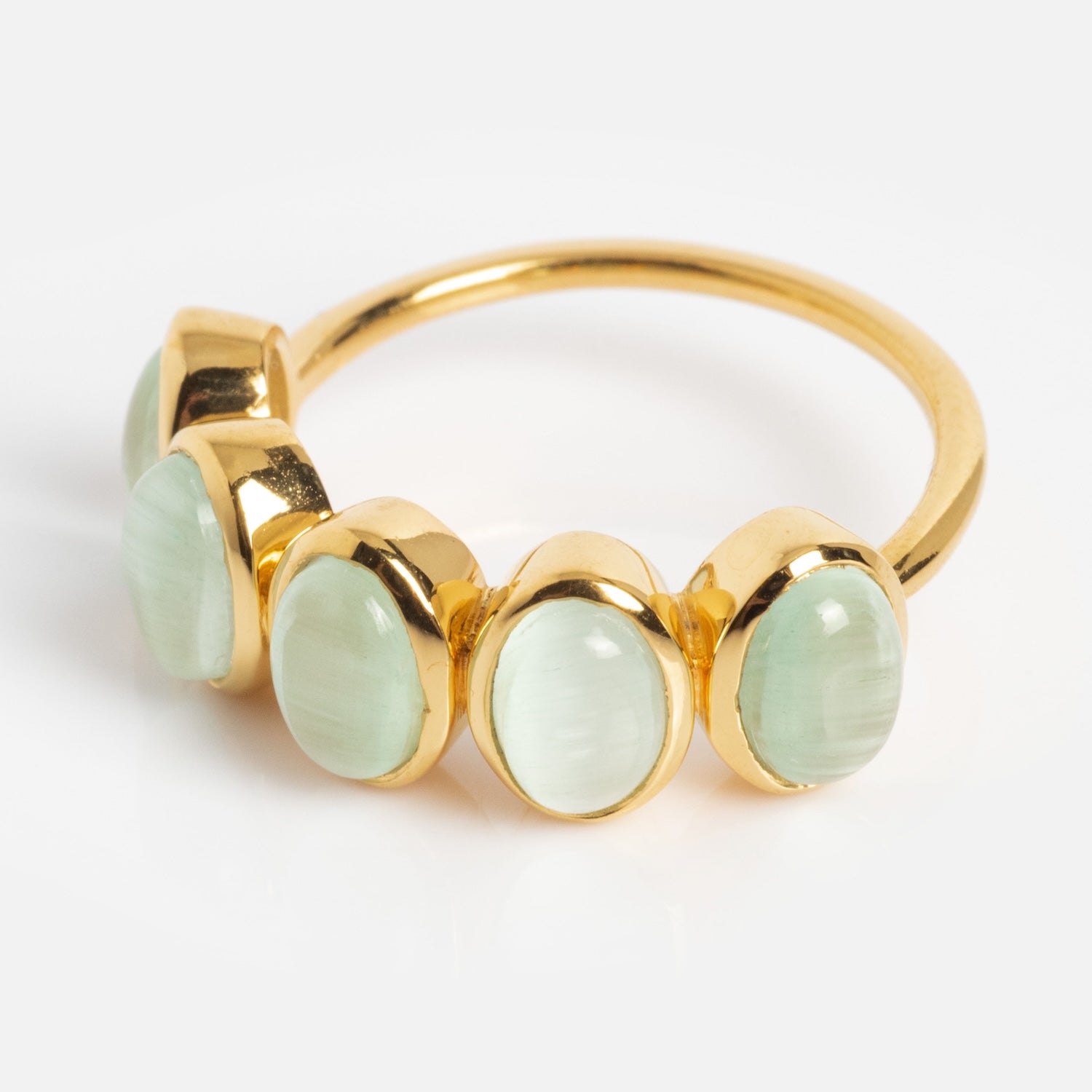 Sky Blue Cats Eye Flow Ring-Koogrl