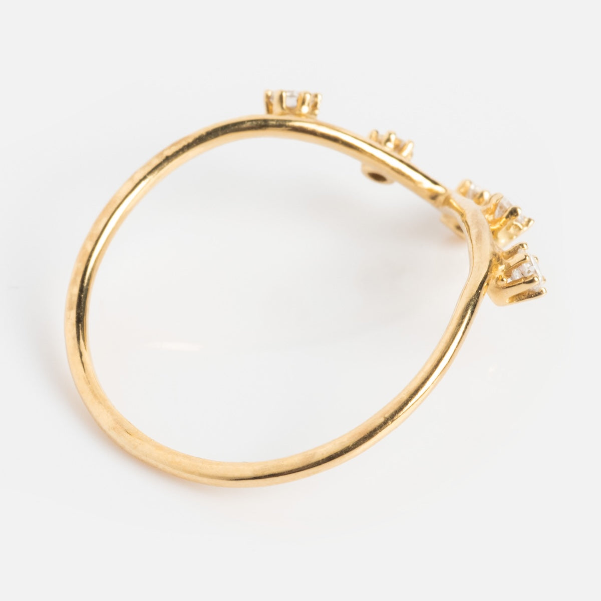 14k Diamond V Crown Ring-Koogrl