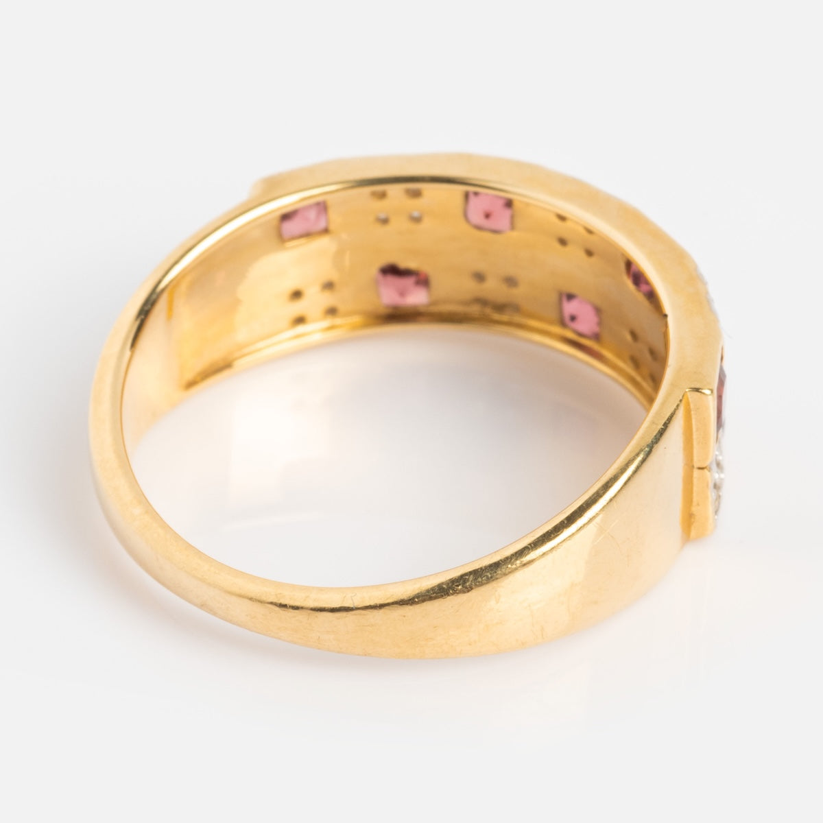 Solid Gold Garnet and Topaz Checkerboard Band-Koogrl