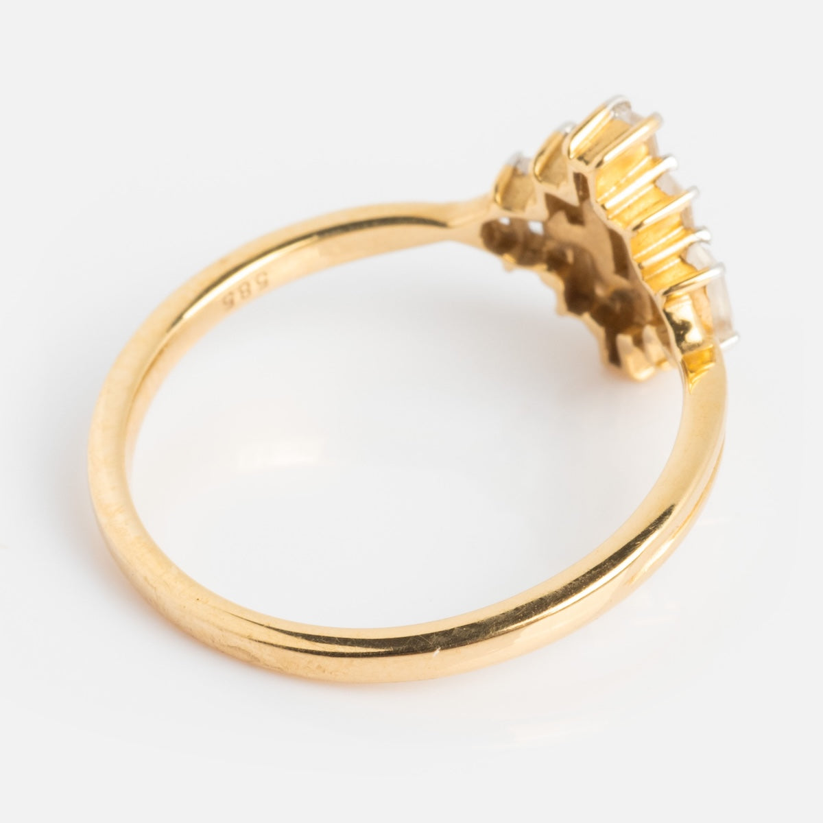 Solid Gold Vintage Inspired Baguette Shield Ring-Koogrl