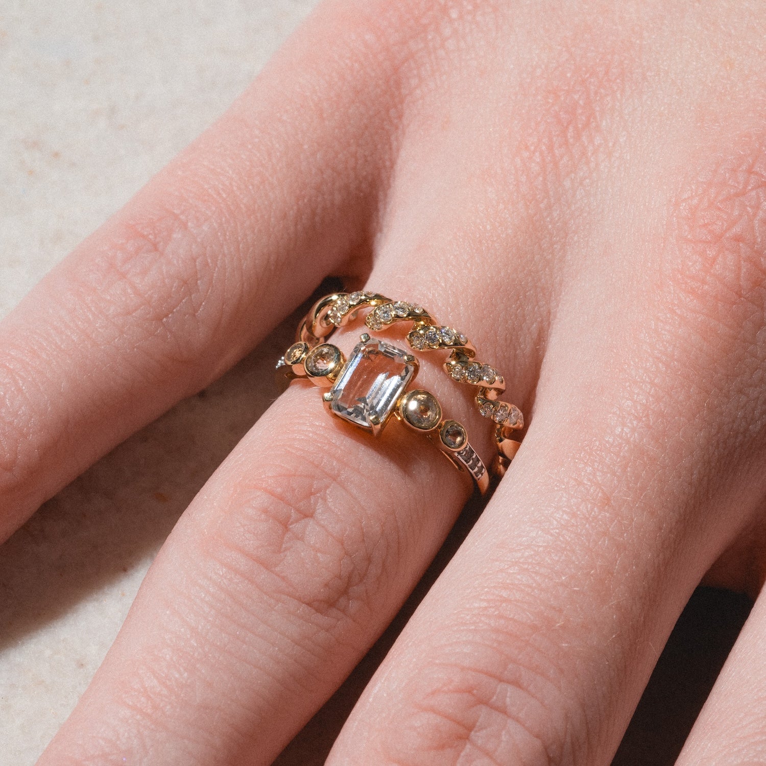 14k Fated Twist Diamond Ring-Koogrl